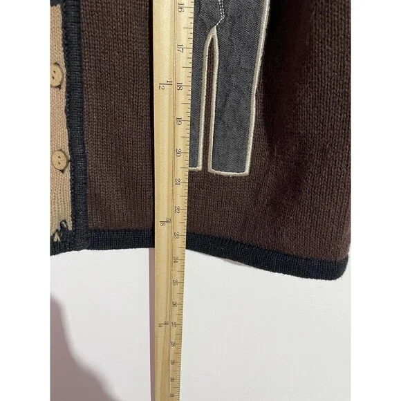 Vtg Christopher & Banks Vest M Brown Hiking Ramie Retro Hand Embroidered 90s Y2K - Picture 11 of 12